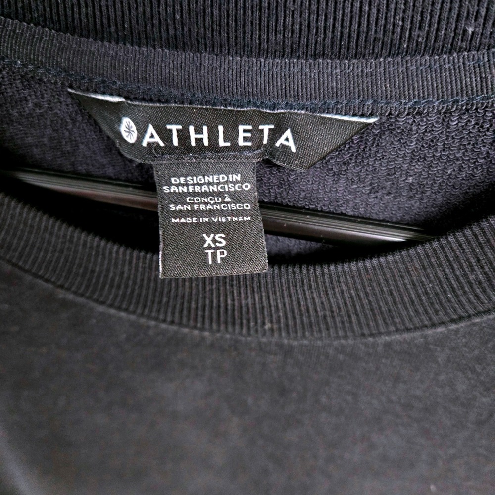 Athleta Balance Dress Black Tencel Blend Long Sleeve‎ Pocket Shift Mini XS - Picture 8 of 9